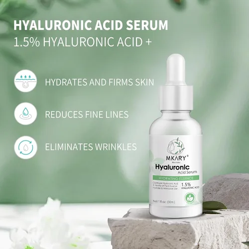 Vista 7 de Suero ácido hidratante profundo, suero facial hidratante y calmante con esencia vegetal pura, fórmula antienvejecimiento para todo