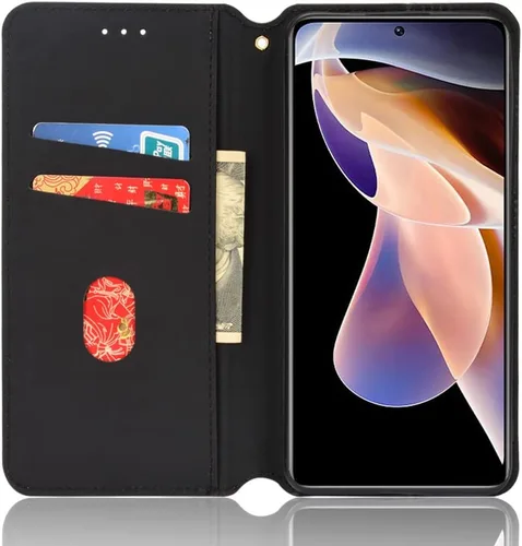 Vista 5 de Funda con tapa para Xiaomi Mi 11i 2022/Poco X4 NFC, patrón 3D de piel de primera calidad, con función atril, cierre magnético