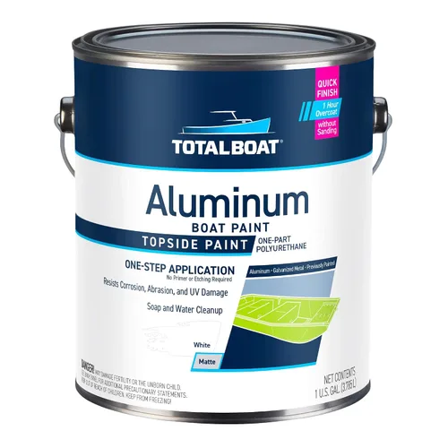 Vista 17 de TotalBoat Pintura de aluminio para lanchas, barcos bajos, botes, botes anfibios, barcos Jon y pontones (Verde Ejército, Quart)