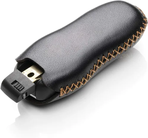 Vista 4 de Vitodeco Funda de piel auténtica con control remoto sin llave compatible con Porsche Panamera, Macan, Cayenne, 911 (3 botones, negro)