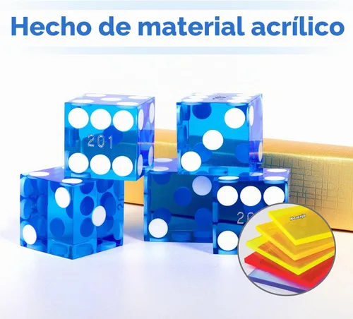 Vista 3 de GSE Pro - Juego de 5 dados de 0.748 in de precisión de grado AAA (azul)