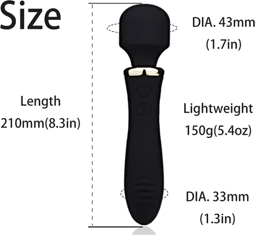 Vista 4 de Varita vibradora masajeadora inalámbrica, [ambos extremos vibran] vibrador para mujeres, masajeador personal de mano, masajeador recargable
