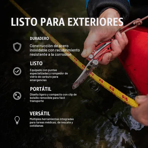 Vista 4 de LEATHERMAN, Skeletool RX - Multiherramienta con cuchillo dentado