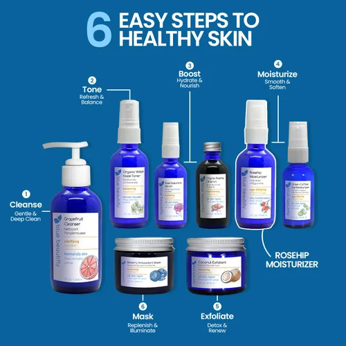 Vista 3 de Blue Beautifly Hidratante facial de rosa mosqueta, restaura la elasticidad, aumenta el colágeno y protege la piel, hidratante de ácido hialurónico