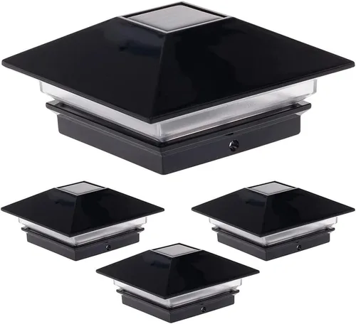 Vista 9 de Postes solares GreenLighting Nominal 4 x 4 Slim LED, lámpara con remate para postes de madera, Bronce