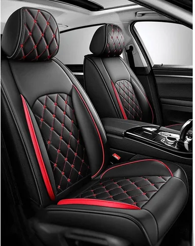 Vista 2 de Leather Car Seat Cover Sets for Mazda 626 I Coupe, 1980-1982, Split Bench Back Seat Covers - Full Set Cushion Front Rear Seat, Vehicle Seat Covers