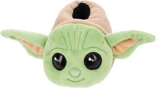 Vista 2 de STAR WARS The Mandalorian, Grogu Baby Yoda - Pantuflas de cuerpo completo para niño, color verde, talla 1011 a 34, Verde