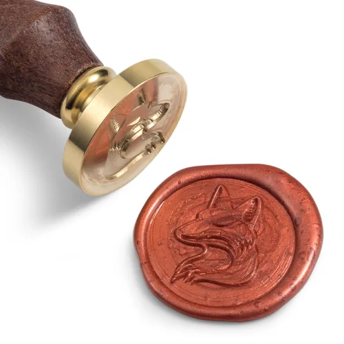 Vista 8 de Mceal Sello de cera, cabeza de latón con mango de palisandro, 1.2"(30mm) de diámetro, (signo de dólar)