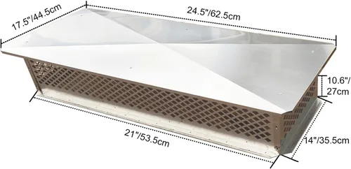 Vista 3 de Tapa de Chimenea, Cubierta de Chimenea, Método de Instalación Inferior Ajustable para Adaptarse al Exterior de las Dimensiones Existentes
