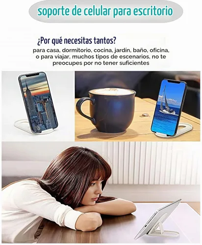 Vista 3 de Prettyia Soporte plegable portátil para teléfono