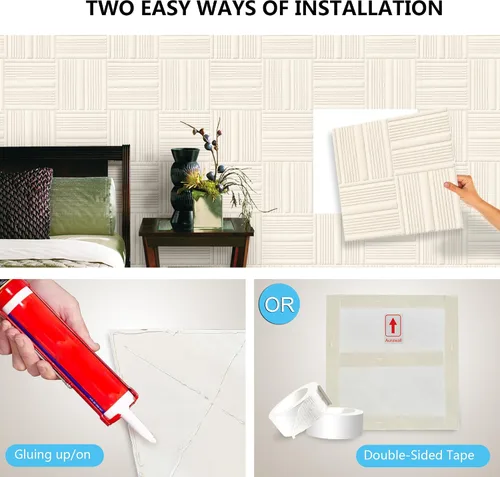 Vista 6 de Paneles de pared 3D de terciopelo para decoración de pared interior despegar y pegar, paneles de pared 3D con textura geométrica insonorizada