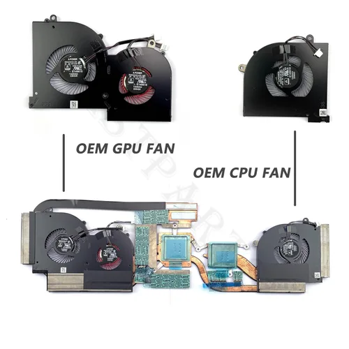 Vista 3 de BestParts Nuevo reemplazo original del ventilador de refrigeración de CPU+GPU para MSI GS65 Stealth Thin, P/N: MS-16Q2 MS-16Q3, 16Q2-CPU 16Q2-G-CCW