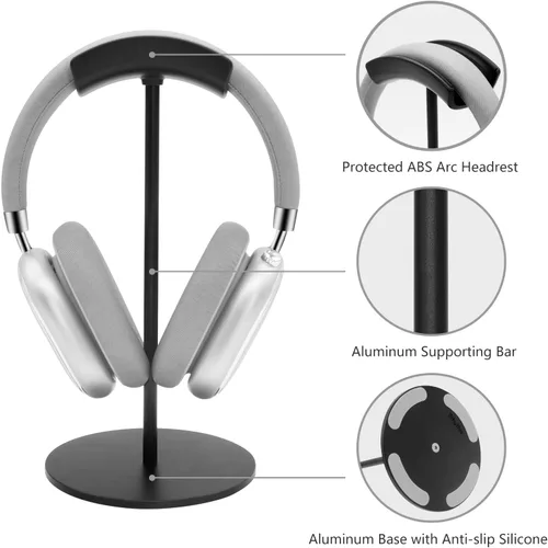 Vista 5 de Srhythm Soporte para auriculares, soporte de auriculares de metal para ahorrar espacio y mostrar