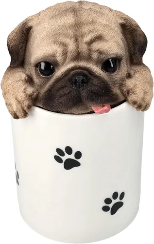Vista 4 de Pacific Giftware Figura de Pug como caja de golosinas, almacenamiento para aperitivos y recompensas para perros, decoración de figuras