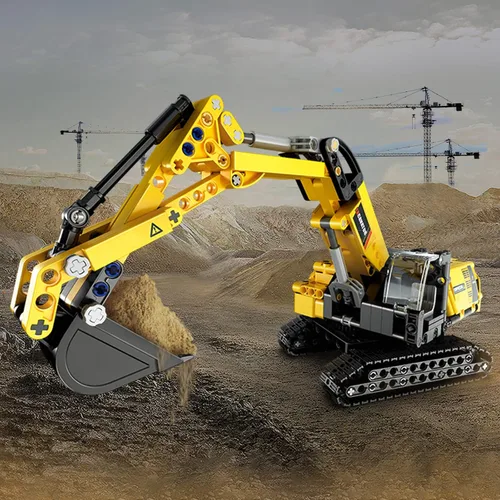 Vista 4 de Juguetes de construcción STEM para niños de 6, 7, 8, 9, 10, 11, 12 años de edad, kit de bloques de construcción modelo de excavadora, juguetes