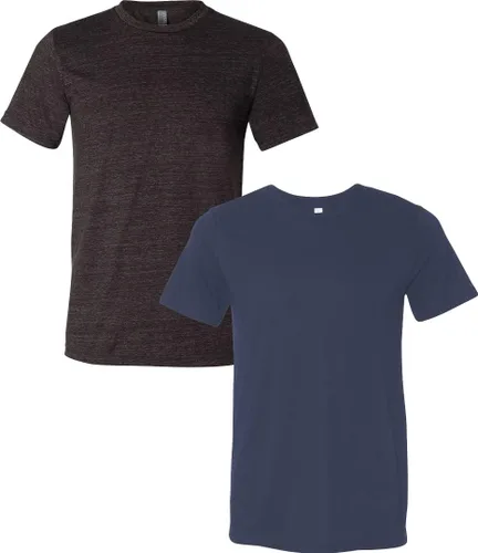 Vista 217 de Bella Canvas 3413c para hombre (1) Triblend verde + (1) Triblend rojo