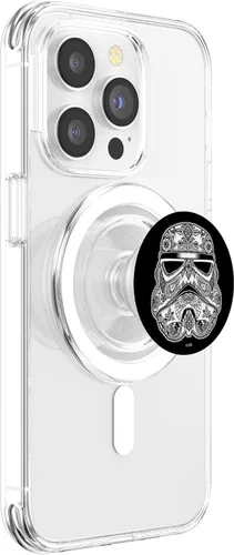 Vista 3 de Star Wars Stormtrooper Artsy - Casco de henna con diseño PopSockets MagSafe PopGrip para iPhone