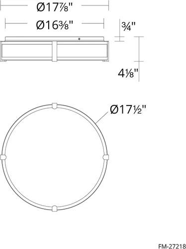 Vista 2 de WAC Lighting dweLED, Constantine 18in LED montaje empotrado 3000K en negro