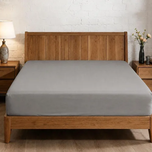 Vista 75 de Sábana bajera ajustable de lujo suave de 600 hilos, 100% algodón egipcio, sábana bajera ajustable individual con elástico alrededor, se adapta a