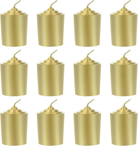 Vista 8 de Velas votivas sin perfume marfil de 15 horas, paquete de 12