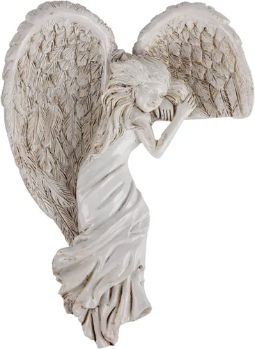 Vista 2 de haozaikeji Marco de puerta de ángel decoración Ángel con alas escultura puerta ornamento de pared resina Cristo ángulo artesanía marco esquina