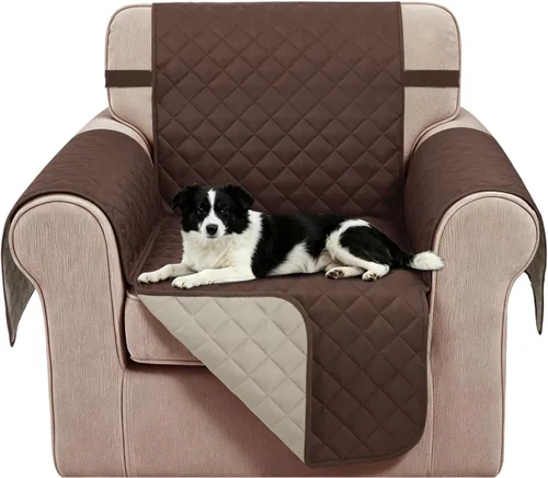 Vista 72 de Fundas para Silla Reclinable Reversibles Funda de Sofá para Mascotas Protector de Muebles Lazy Boy (Silla 23'', Beige/Beige) Fundas para sillas