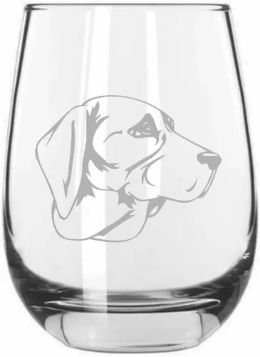 Vista 382 de Shar Pei (chino) - Vaso de vino sin tallo grabado para perro, 15.25 onzas