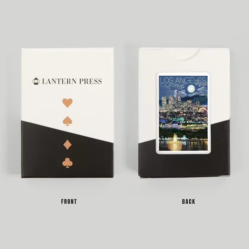 Vista 8 de Lantern Press Los Ángeles, California, Skyline at Night (52 cartas de juego, baraja de cartas de tamaño póquer con comodines)