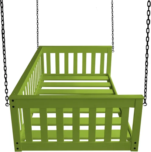 Vista 13 de Amish-Made - Cama de columpio de madera negra con cadenas Negro (Black Paint)