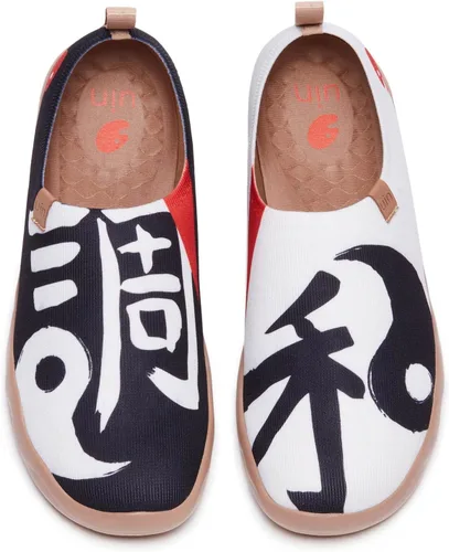 Vista 50 de UIN Zapatos de viaje para caminar para hombre, sin cordones, de lona, informales, ligeros, cómodos y modernos, diseño de perritos felices Ahhhhh