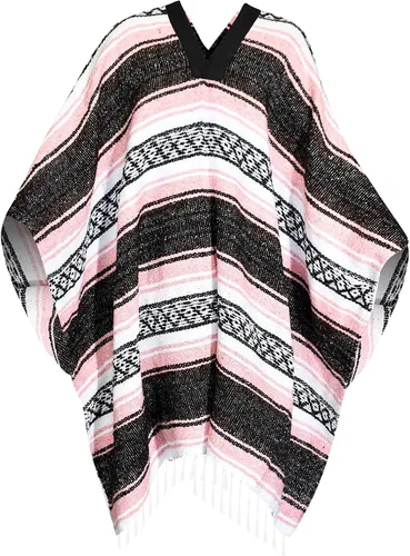 Vista 10 de Artisans Bazaar Poncho tradicional mexicano de Baja para hombres y mujeres, auténtico sarape de Gaban, manta de vaquero Pancho Jorongo Aguamarina
