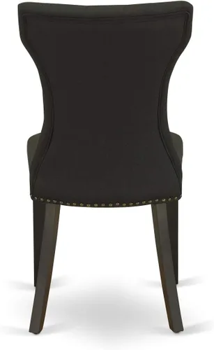 Vista 10 de East West Furniture DLGA5-BLK-24 - Juego de mesa de cocina de 5 piezas para 4 personas, incluye una mesa de comedor redonda con gotas y 4 sillas