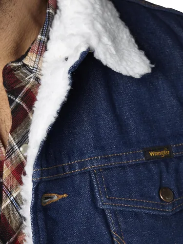 Vista 3 de Wrangler Chaleco de mezclilla con forro Sherpa para hombre