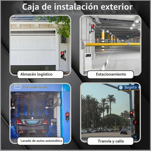Vista 5 de Luz de tráfico LED de 4 pulgadas, lámpara verde roja de la parada