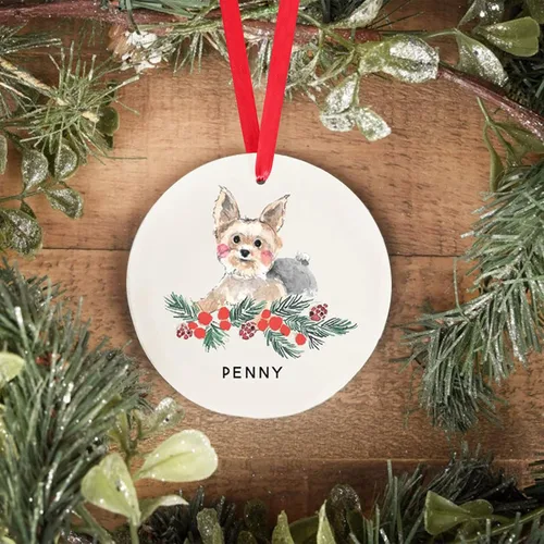 Vista 10 de Adorno personalizado para perro, adorno de Navidad personalizado Golden Retriever, regalos personalizados para amantes de las mascotas, regalos
