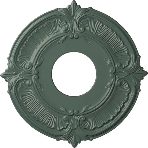 Vista 12 de Ekena Millwork CM12ATCGS Medallón de Techo Attica (Se Adapta a Doseles de hasta 3 1/2"), Pátina Verde Cobre Pintada a Mano