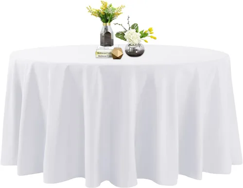Vista 55 de Mantel de poliéster lavable de 132 pulgadas, resistente a las manchas y a las arrugas, mantel decorativo para mesa de comedor, fiestas de bufé