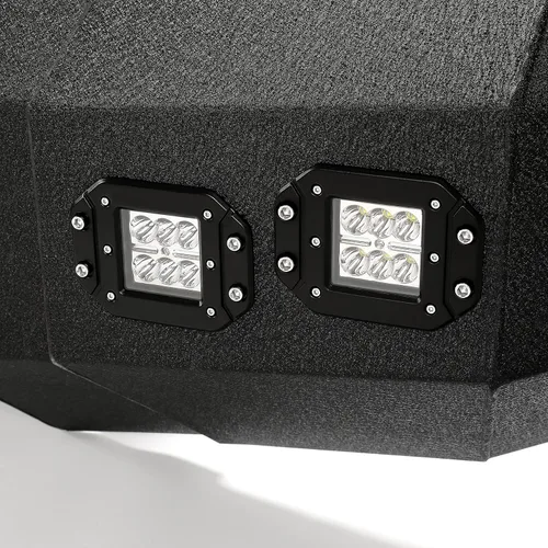 Vista 9 de KUAFU Parachoques delantero compatible con Ford F150 2004-2008 con luces LED, anillos en D, placa de cabrestante de 3 piezas, montaje de parachoques
