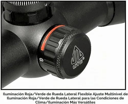 Vista 6 de UTG - 4 X 32 Alcance de ballesta de 1 pulgada, retícula RGB profesional de 5 pasos, anillos QD