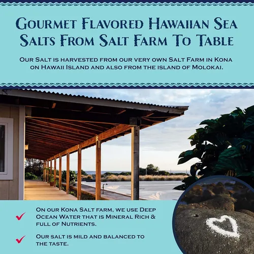 Vista 3 de Sea Salts Of Hawaii Pure Kona - Sal marina hawaiana de sal marina profunda, botella de 3.5 onzas, fabricada en Hawái