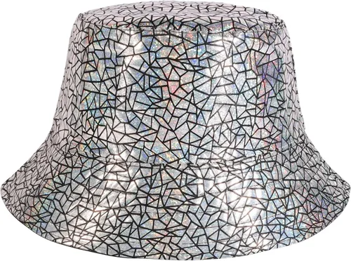 Vista 17 de MILAKOO Rock Metallic Bucket Hat Gorra reversible Unisex pescador ala ancha Rock Punk Hippie Sombrero