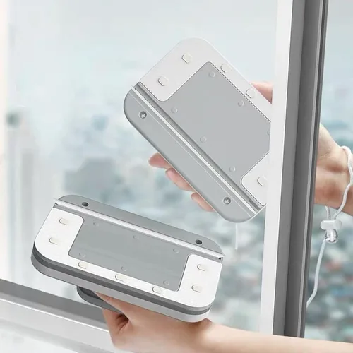 Vista 5 de Limpiador magnético de ventanas de doble cara, mango grande, herramienta de limpieza de ventanas de plástico de alta resistencia para gafas de 3 a