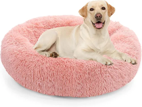 Vista 31 de NOYAL Cama Calmante en Forma de Rosquilla para Perros Pequeños a Medianos y Gatos - Cama de Mascotas de Felpa Sintética Anti-Ansiedad con Funda