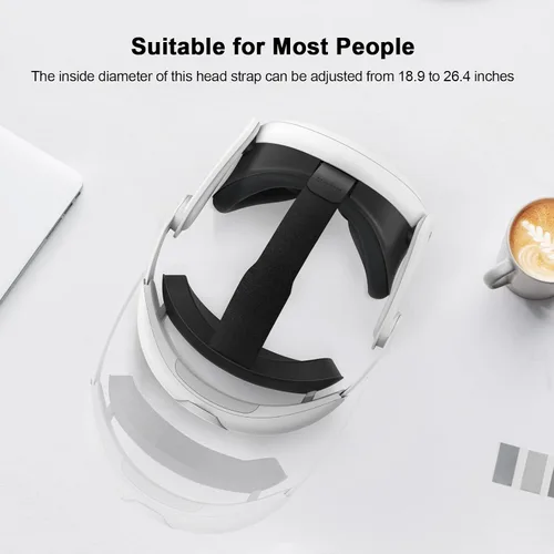 Vista 4 de AMVR Head Strap Compatible with MetaOculus Quest 3 Accessories, 0.45 LB Comfort Elite Strap Replacement Reduces Facial Stress, Adjustable Halo Strap