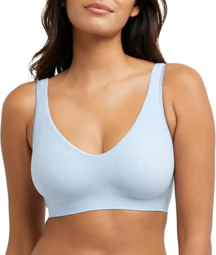 Vista 8 de Bali Sostén sin varillas para mujer, Comfort Revolution - Sostén sin costuras estilo camiseta para mujer, ComfortFlex Fit Almendra Az