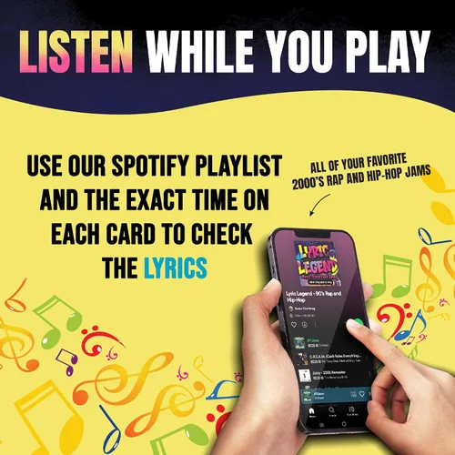 Vista 7 de Lyric Legend 2000s Hip-Hop y Rap Music Trivia - Juegos para adultos para noche de juegos - Bueno para grupos - Juego de fiesta de terminar la letra
