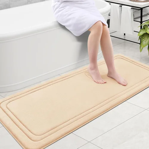Vista 78 de Grandaily Alfombra de Baño de Espuma Viscoelástica 24x16, Ultra Suave, Antideslizante y Absorbente, Alfombras de Baño Lavables a Máquina y Secables