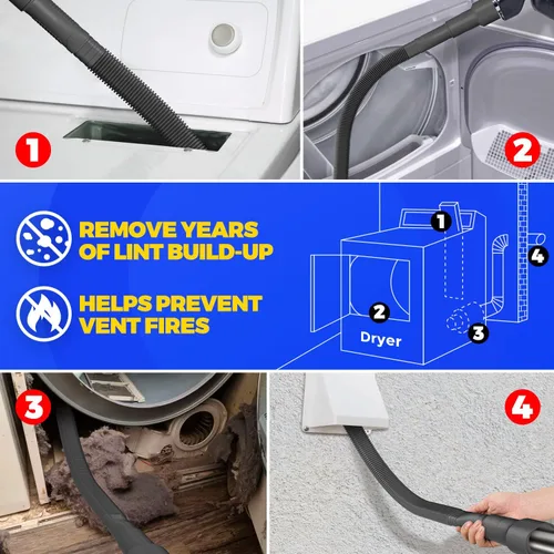 Vista 5 de Holikme Kit de limpiador de ventilación para secadora, paquete de 2