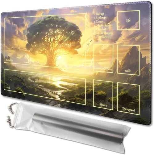 Vista 14 de MTG - Tapete de juego tamaño 24 x 14 pulgadas, bolsas de almacenamiento antideslizantes, ideal para entusiastas de los juegos de cartas, tapete
