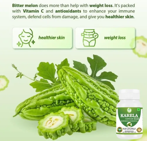 Vista 6 de Morsan's Karela (Momordica charantia) Cápsulas, Pack de 2 x 60 x 500 mg. Veg. Cápsulas (2)